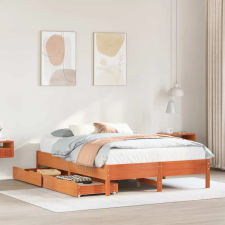  viaszbarna tömör fenyőfa ágy matrac nélkül 150 x 200 cm ágy és ágykellék