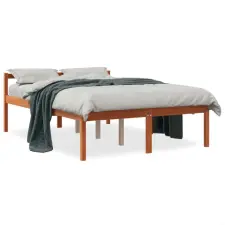  Viaszbarna tömör fenyőfa időseknek való ágy 135 x 190 cm ágy és ágykellék