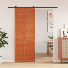 viaszbarna tömör fenyőfa istálló stílusú ajtó 80x208 cm építőanyag