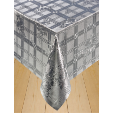  Viaszos vászon méterben 140cm széles Lux négyzet virág ezüst lakástextília