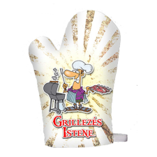  Vicces edényfogó kesztyű, Grillezés istene lakástextília