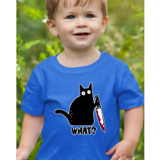  Vicces macskás gyerek póló - What? gyerek póló