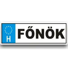  Vicces rendszámtábla, Főnök vicces ajándék