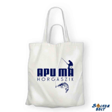  Vicces vászontáska, Apu ma horgászik ajándéktárgy