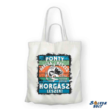  Vicces vászontáska, Ponty, harcsa, keszeg ajándéktárgy