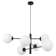  VICENZA FEKETE FÜGGŐLÁMPA 6 IZZÓS FEHÉR LÁMPABÚRA E14 világítás