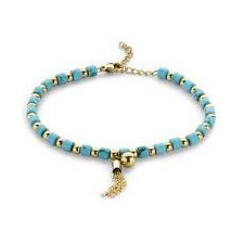  Victoria Arany színű kék gyöngyös karkötő karkötő