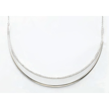 Victoria Ezüst színű fehér köves félhold nyaklánc nyaklánc