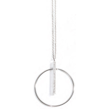  Victoria Ezüst színű fehér köves nyaklánc nyaklánc