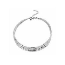 VICTORIA ezüst színű fehér köves nyaklánc 47cm nyaklánc