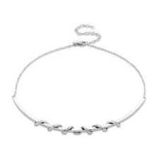 VICTORIA Ezüst színű fehér köves spirál nyaklánc nyaklánc