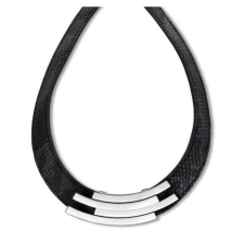  Victoria Ezüst színű fekete bőr nyaklánc nyaklánc