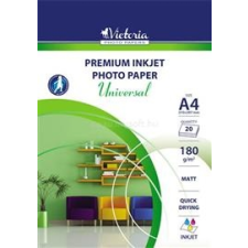 VICTORIA Fotópapír, tintasugaras, A4, 180 g, matt, "Universal" (IJPM180-A4-20SHEETS) fotópapír