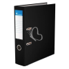 VICTORIA Iratrendező, 75 mm, A4, PP/karton, élvédő sínnel, VICTORIA, "Basic", fekete