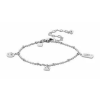 VICTORIA karkötő ezüst színű, kövekkel, rozsdamentes acél, 21 cm