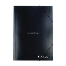 VICTORIA OFFICE Gumis mappa, karton, A4, VICTORIA OFFICE, fekete mappa