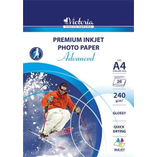 VICTORIA PAPER Fotópapír, tintasugaras, A4, 240 g, fényes, VICTORIA PAPER &quot;Advanced&quot; fotópapír