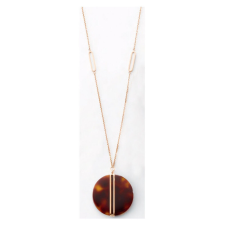 VICTORIA rose gold színű barna mintás nyaklánc 90cm nyaklánc