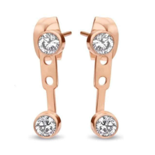 VICTORIA rose gold színű fehér köves fülbevaló two fülbevaló