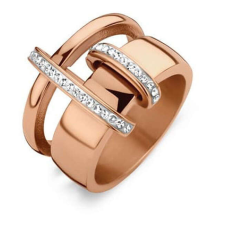 VICTORIA Rose gold színű fehér köves gyűrű gyűrű