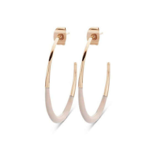 VICTORIA rose gold színű fehér mintás fülbevaló half white fülbevaló