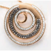 VICTORIA Rose gold színű fekete, fehér köves medál