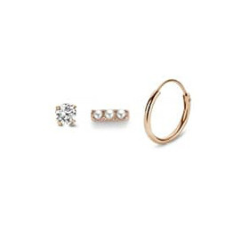  Victoria Rose gold színű fülbevaló 3 db-os fülbevaló