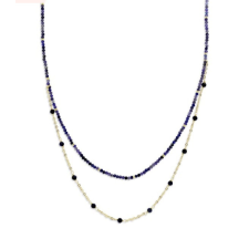  Victoria Rose gold színű kék gyöngyös nyaklánc nyaklánc