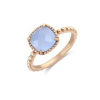 VICTORIA Rose gold színű kék köves gyűrű