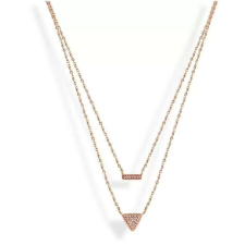 VICTORIA Rose gold színű rózsaszín köves nyaklánc 49cm nyaklánc
