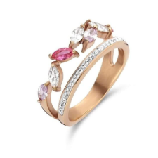 Victoria Rose gold színű színes köves gyűrű gyűrű