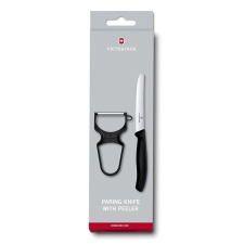 Victorinox késkészlet + univerzális hámozó, fekete kés és bárd