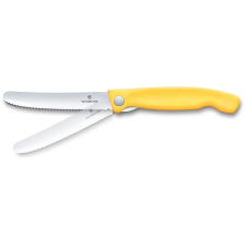 Victorinox összecsukható, Swiss Classic, hullámos penge sárga kés és bárd