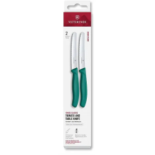 Victorinox Swiss Classic hullámos élű zöld uzsonnakés, 2 db kés és bárd