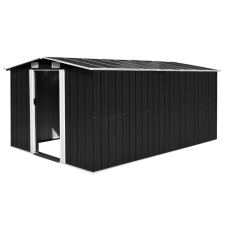 VID antracitszürke fém kerti fészer 257 x 392 x 181 cm kerti tárolás