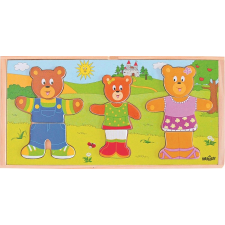 Vidám mackó család öltöztetős kirakó puzzle, kirakós