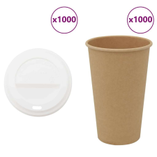 vidaXL 1000 db papír kávéscsészék fedővel 16oz 400ml party kellék
