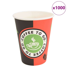 vidaXL 1000 db piros és fekete papír kávéscsészék 12oz 300ml party kellék