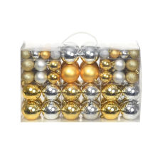 vidaXL 100 darabos ezüstszínű/aranyszínű karácsonyi gömb készlet 6 cm kerti dekoráció