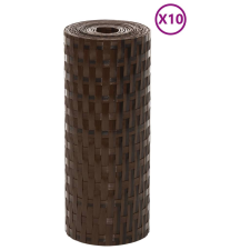 vidaXL 10 db barna és fekete polyrattan erkélyparaván 255 x 19 cm kerti bútor