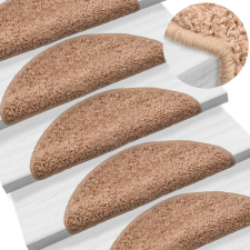 vidaXL 10 db bézs lépcsőszőnyeg 65 x 21 x 4 cm lakástextília
