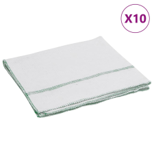 vidaXL 10 db fehér padlótörlő zöld csíkokkal 50 x 60 cm takarító és háztartási eszköz