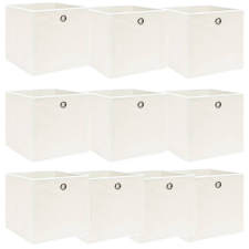 vidaXL 10 db fehér szövet tárolódoboz 32 x 32 x 32 cm bútor