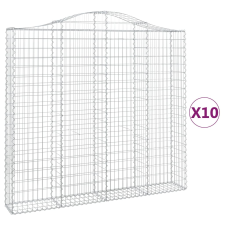 vidaXL 10 db íves horganyzott vas gabion kosár 200x30x180/200 cm (3145522) kerti tárolás