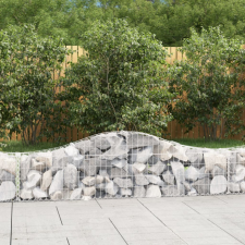 vidaXL 10 db íves horganyzott vas gabion kosár 200x30x40/60 cm bútor