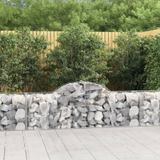 vidaXL 10 db íves horganyzott vas gabion kosár 200x50x60/80 cm bútor
