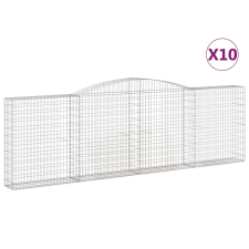 vidaXL 10 db íves horganyzott vas gabion kosár 400x30x120/140 cm (3146887) kerti tárolás
