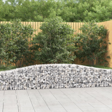 vidaXL 10 db íves horganyzott vas gabion kosár 400x30x40/60 cm kerti dekoráció