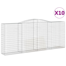 vidaXL 10 db íves horganyzott vas gabion kosár 400x50x160/180 cm (3147043) kerti tárolás
