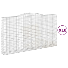 vidaXL 10 db íves horganyzott vas gabion kosár 400x50x220/240 cm (3147082) kerti tárolás